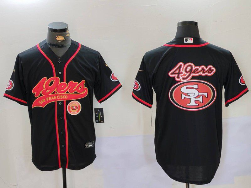 Men San Francisco 49ers Blank Black gold Joint Name 2024 Nike Limited NFL Jersey style 9013